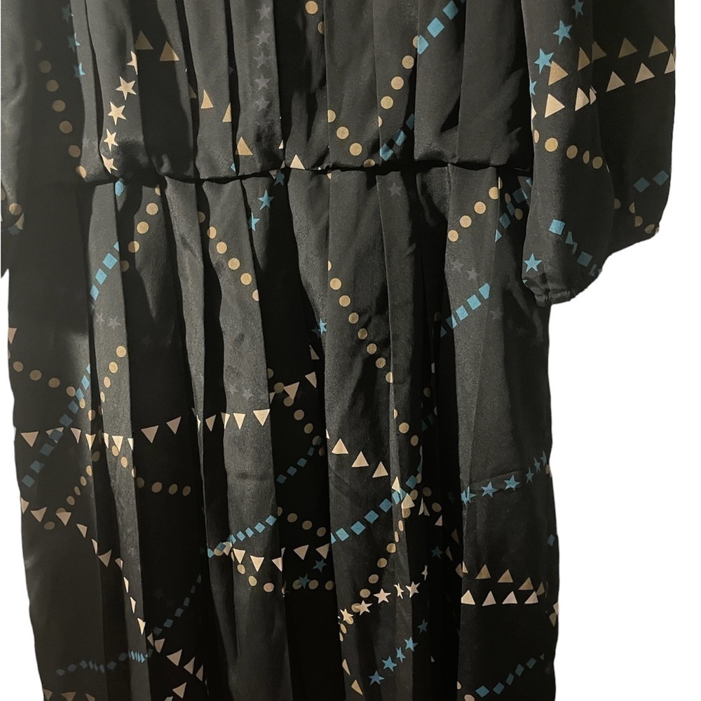 Jessica Simpson Women Size 10 Geometric Star Pleated Black Dress - Picture 3 of 5